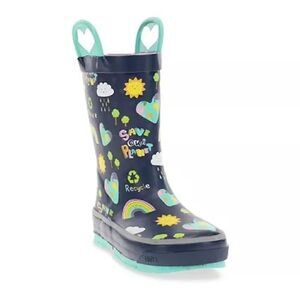 Western Chief Save Our Planet Girls' Waterproof Rain Boots size 8